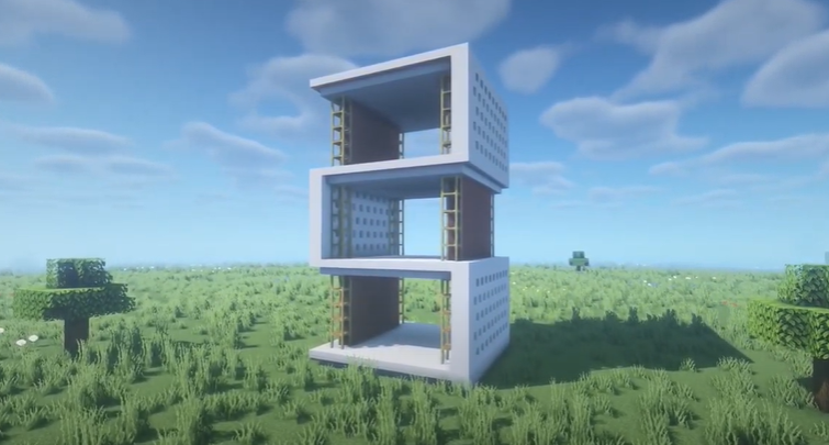 minecraft small modern mansion build